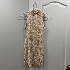 Forever21 Bodycon Cream Swirl Dress